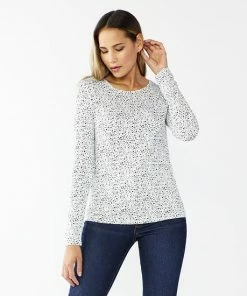 Petite Nine West Crewneck Long Sleeve Top Small White Cheetah -Nine West Shop unnamed file 1644