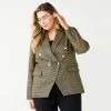 Plus Size Nine West Double Breasted Blazer Plaid Lurex