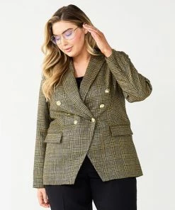 Plus Size Nine West Double Breasted Blazer Plaid Lurex -Nine West Shop unnamed file 1647