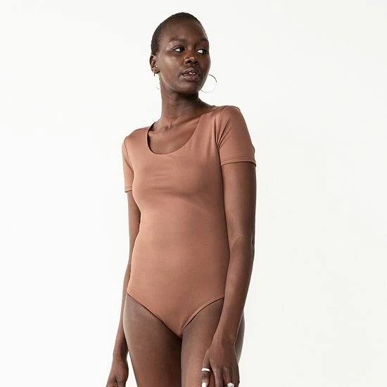 Women's Nine West Sculpt Short Sleeve Scoopneck Bodysuit Amythest Raisin 2 Women's Nine West Sculpt Short Sleeve Scoopneck Bodysuit Amythest Raisin - Image 2