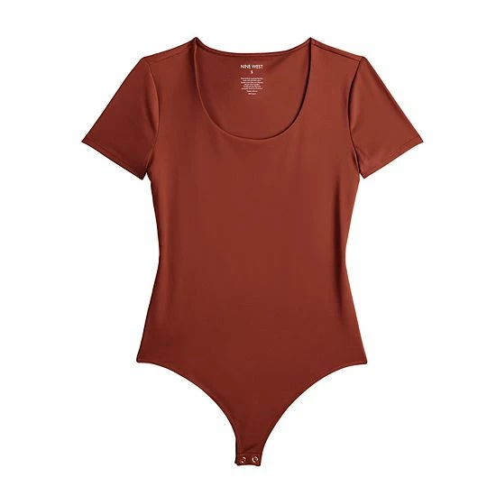 Women's Nine West Sculpt Short Sleeve Scoopneck Bodysuit Amythest Raisin 3 Women's Nine West Sculpt Short Sleeve Scoopneck Bodysuit Amythest Raisin - Image 3