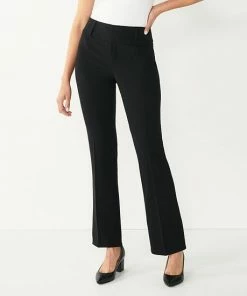 Petite Nine West Menswear Magic Waist Bootcut Pants Black White Texture -Nine West Shop unnamed file 1690