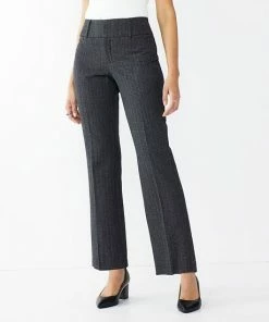 Petite Nine West Menswear Magic Waist Bootcut Pants Black White Texture -Nine West Shop unnamed file 1691