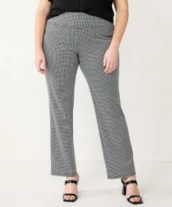 Plus Size Nine West Slimming High-Waisted Bootcut Pants Charcoal Herringbone -Nine West Shop unnamed file 1709