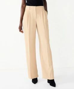 Women's Nine West High-Waisted Wide-Leg Trouser Pants Mineral Black