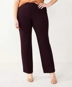 Plus Size Nine West Slimming High-Waisted Bootcut Pants Charcoal Herringbone -Nine West Shop unnamed file 1712