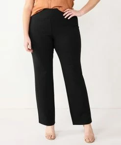 Plus Size Nine West Slimming High-Waisted Bootcut Pants Charcoal Herringbone -Nine West Shop unnamed file 1713