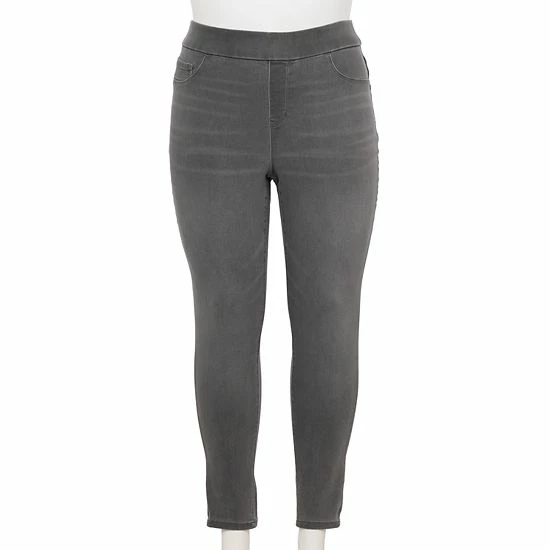 Plus Size Nine West Pull-On High-Waisted Skinny Jeggings Dark Wash 3 Plus Size Nine West Pull-On High-Waisted Skinny Jeggings Dark Wash - Image 3