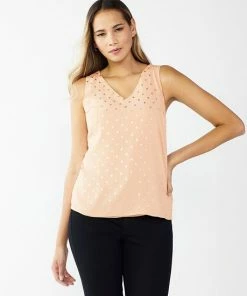 Petite Nine West V-Neck Tank Pansy Plum -Nine West Shop unnamed file 1727