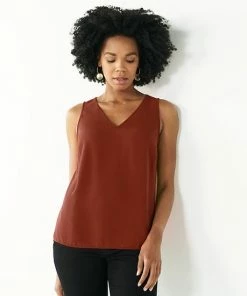 Petite Nine West V-Neck Tank Pansy Plum -Nine West Shop unnamed file 1736