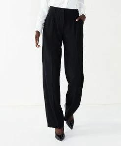 Women's Nine West High-Waisted Wide-Leg Trouser Pants Mineral Black -Nine West Shop unnamed file 175