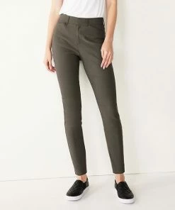 Petite Nine West Slim-Cut Ankle Pants Dark Camo