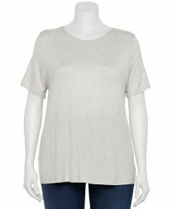 Plus Size Nine West Essential Crewneck Tee Infantry Olive Rib