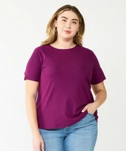 Plus Size Nine West Essential Crewneck Tee Infantry Olive Rib -Nine West Shop unnamed file 1764