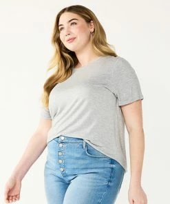 Plus Size Nine West Essential Crewneck Tee Infantry Olive Rib -Nine West Shop unnamed file 1778