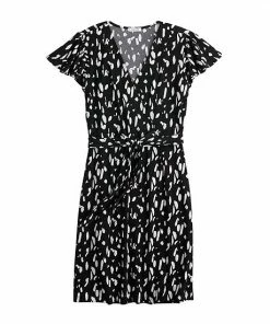 Women's Nine West Flutter Sleeve Wrap Dress Floaty Flowers Yellow -Nine West Shop unnamed file 1781