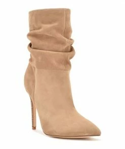 Nine West Jenn Women's Suede Ankle Boots Cognac Suede