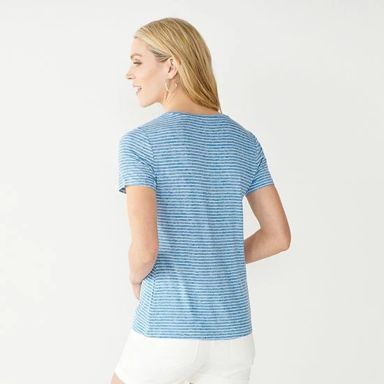 Women's Nine West Essential V-Neck Tee Sicily Tomato 2 Women's Nine West Essential V-Neck Tee Sicily Tomato - Image 2