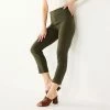 Petite Nine West Side Zip High-Waisted Skinny Ankle Pants Grey Tan Plaid