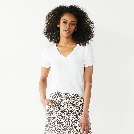 Women's Nine West Essential V-Neck Tee Sicily Tomato 6 Women's Nine West Essential V-Neck Tee Sicily Tomato - Image 6