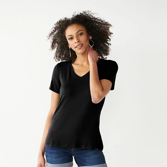 Women's Nine West Essential V-Neck Tee Sicily Tomato 7 Women's Nine West Essential V-Neck Tee Sicily Tomato - Image 7