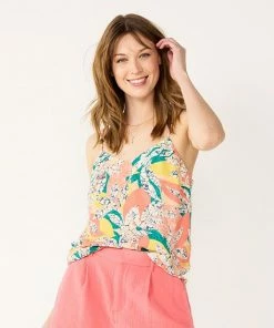 Women's Nine West V-Neck Layering Camisole Pink Floral -Nine West Shop unnamed file 1854