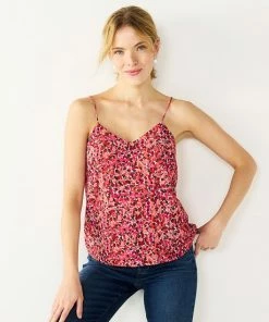 Women's Nine West V-Neck Layering Camisole Pink Floral -Nine West Shop unnamed file 1859