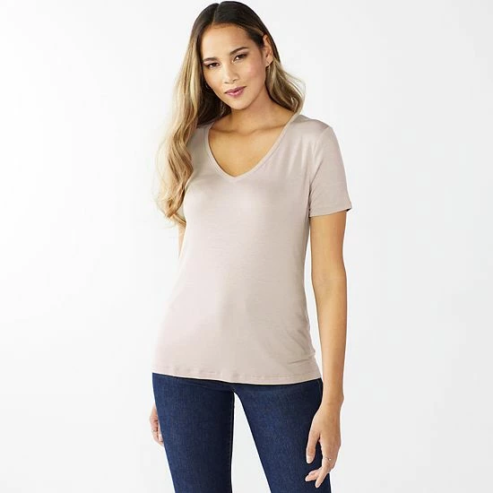 Women's Nine West Essential V-Neck Tee Sicily Tomato 9 Women's Nine West Essential V-Neck Tee Sicily Tomato - Image 9