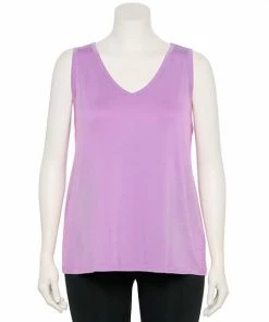 Plus Size Nine West Essential Easy V-Neck Tank Sage Camo -Nine West Shop unnamed file 1878