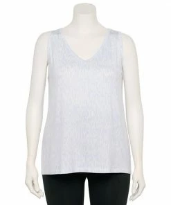 Plus Size Nine West Essential Easy V-Neck Tank Sage Camo -Nine West Shop unnamed file 1888