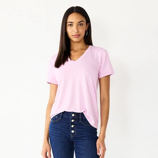 Women's Nine West Essential V-Neck Tee Sicily Tomato 12 Women's Nine West Essential V-Neck Tee Sicily Tomato - Image 12