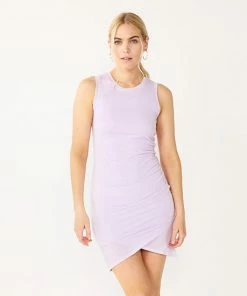 Women's Nine West French Terry Tulip-Hem Sheath Dress Lavender Mauve -Nine West Shop unnamed file 1900