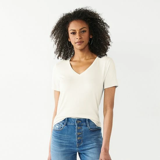 Women's Nine West Essential V-Neck Tee Sicily Tomato 13 Women's Nine West Essential V-Neck Tee Sicily Tomato - Image 13