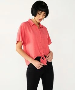 Women's Nine West Knot Front Dolman Sleeve Top Sicily Tomato -Nine West Shop unnamed file 1917