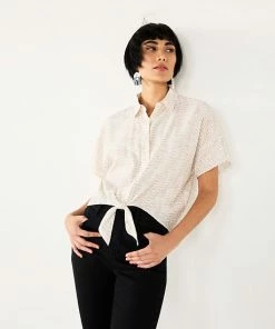 Women's Nine West Knot Front Dolman Sleeve Top Sicily Tomato -Nine West Shop unnamed file 1918