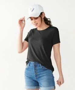 Petite Nine West Essential Crewneck Tee Cheetah