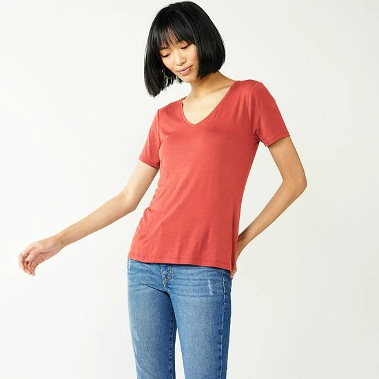 Women's Nine West Essential V-Neck Tee Sicily Tomato 15 Women's Nine West Essential V-Neck Tee Sicily Tomato - Image 15