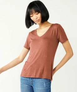 Women's Nine West Essential V-Neck Tee Sicily Tomato 35 Women's Nine West Essential V-Neck Tee Sicily Tomato -Nine West Shop unnamed file 194