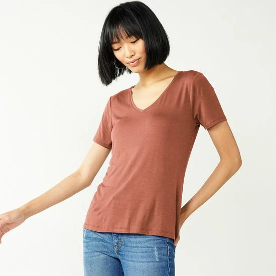 Women's Nine West Essential V-Neck Tee Sicily Tomato 16 Women's Nine West Essential V-Neck Tee Sicily Tomato - Image 16