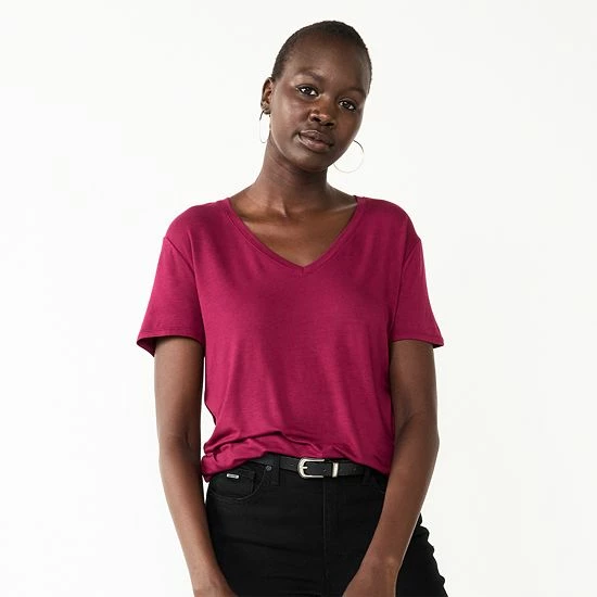 Women's Nine West Essential V-Neck Tee Sicily Tomato 17 Women's Nine West Essential V-Neck Tee Sicily Tomato - Image 17