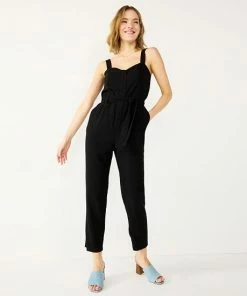 Women's Nine West Sweetheart Tapered Jumpsuit Mineral Black -Nine West Shop unnamed file 1986