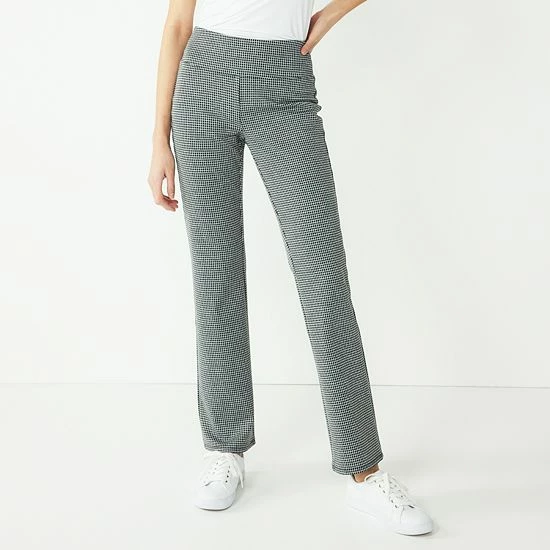 Petite Nine West Mid Rise Tummy Control Ponte Bootcut Pants Charcoal Herringbone 4 Petite Nine West Mid Rise Tummy Control Ponte Bootcut Pants Charcoal Herringbone - Image 4
