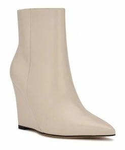 Nine West Paes Women's Leather Wedge Booties Cream Leather -Nine West Shop unnamed file 2044