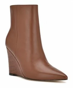 Nine West Paes Women's Leather Wedge Booties Cream Leather -Nine West Shop unnamed file 2045