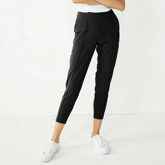 Women's Nine West Curvy Relaxed Pintucked Crop Pants Shark Cove 5 Women's Nine West Curvy Relaxed Pintucked Crop Pants Shark Cove - Image 5