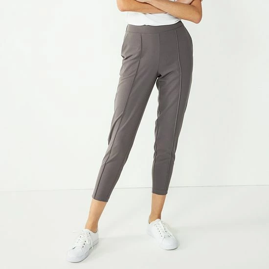 Women's Nine West Curvy Relaxed Pintucked Crop Pants Shark Cove 6 Women's Nine West Curvy Relaxed Pintucked Crop Pants Shark Cove - Image 6