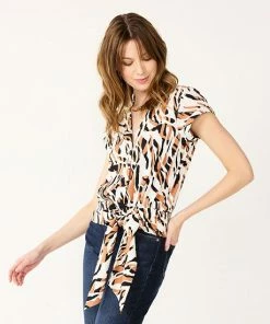 Women's Nine West Tie Waist Wrap Top Sicily Tomato -Nine West Shop unnamed file 2133