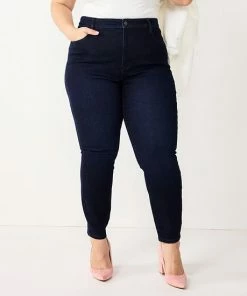 Plus Size Nine West Slimming Skinny Jeans Black