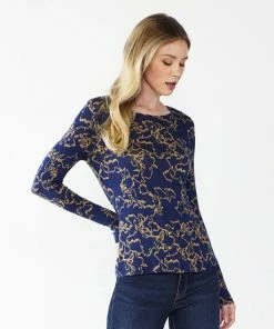 Women's Nine West Essential Soft-Spun Long Sleeve Crewneck Tee Black Animal -Nine West Shop unnamed file 214