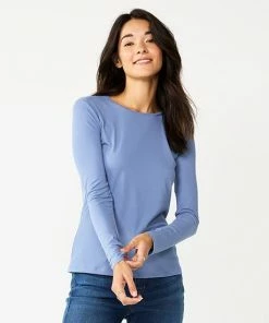 Women's Nine West Essential Soft-Spun Long Sleeve Crewneck Tee Black Animal -Nine West Shop unnamed file 215